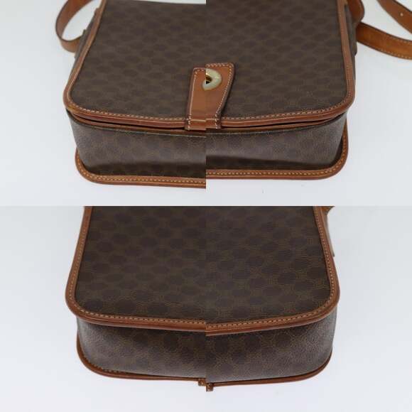 CELINE Macadam Canvas Shoulder Bag Pvc Brown Gold - Picture 10 of 12